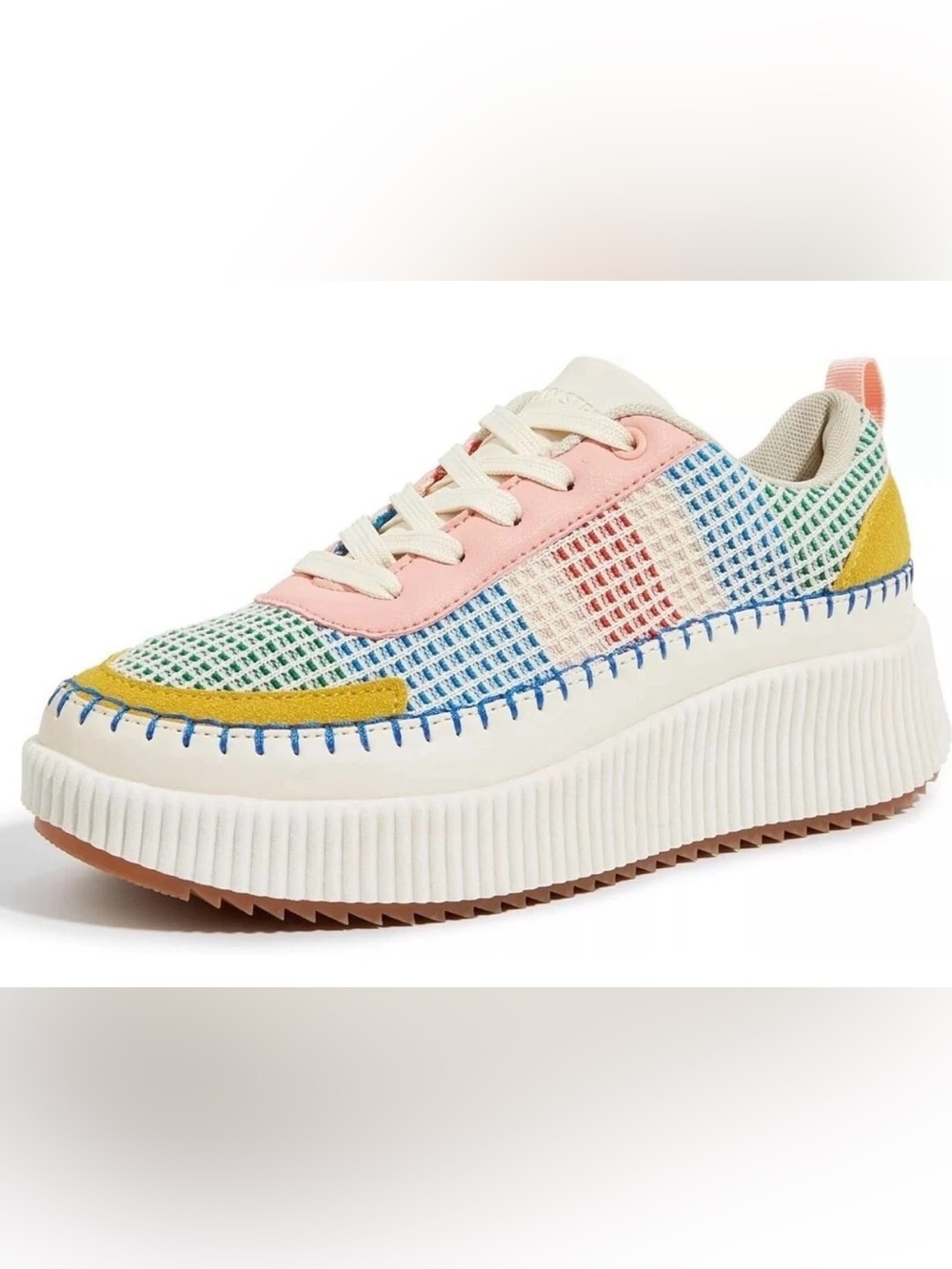 Nicole Miller Brita Bright Multi Color Block Platform Sneakers Colorful Cute 9
